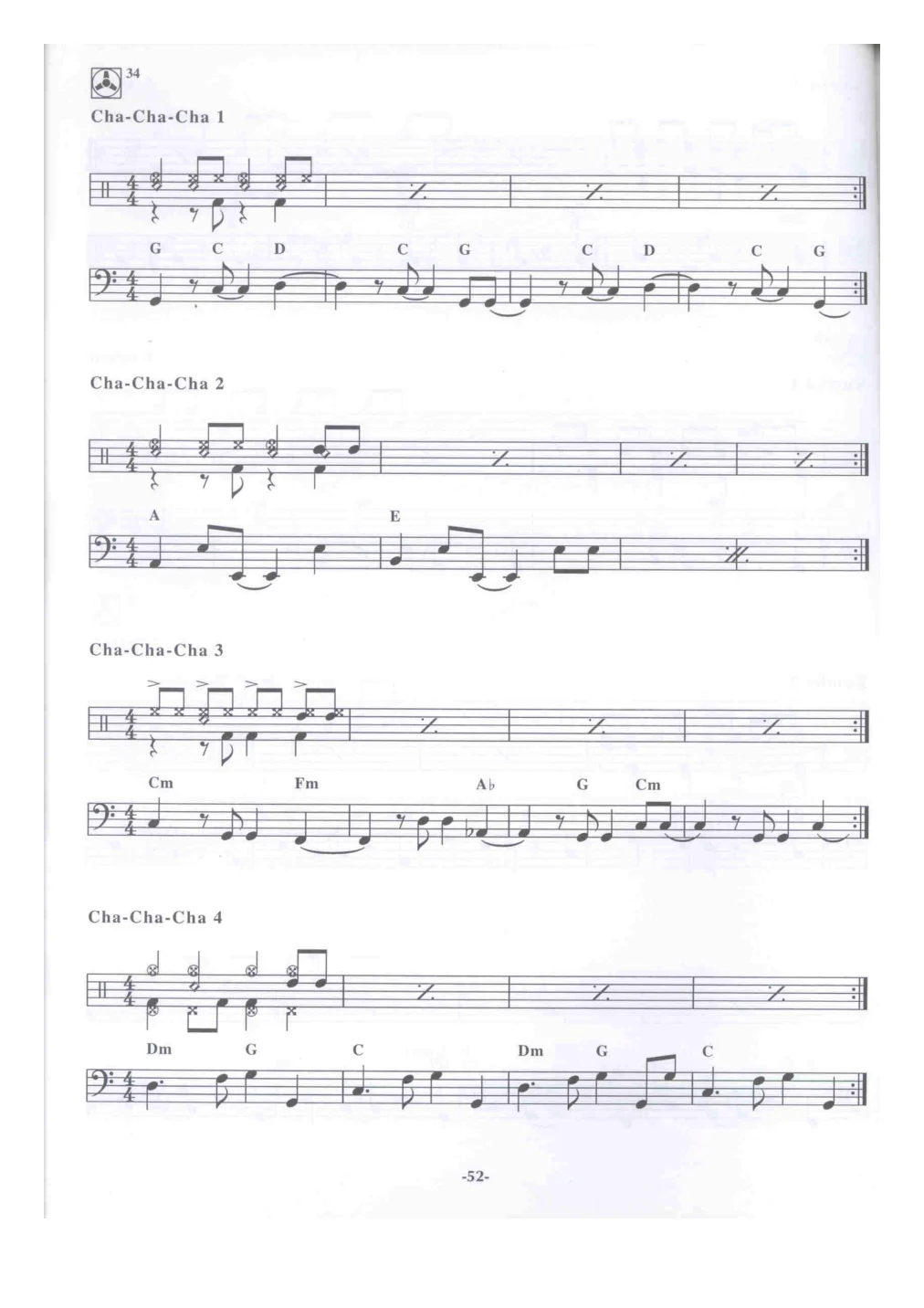 Нотные примеры Cha-cha-cha: страница 52 книги