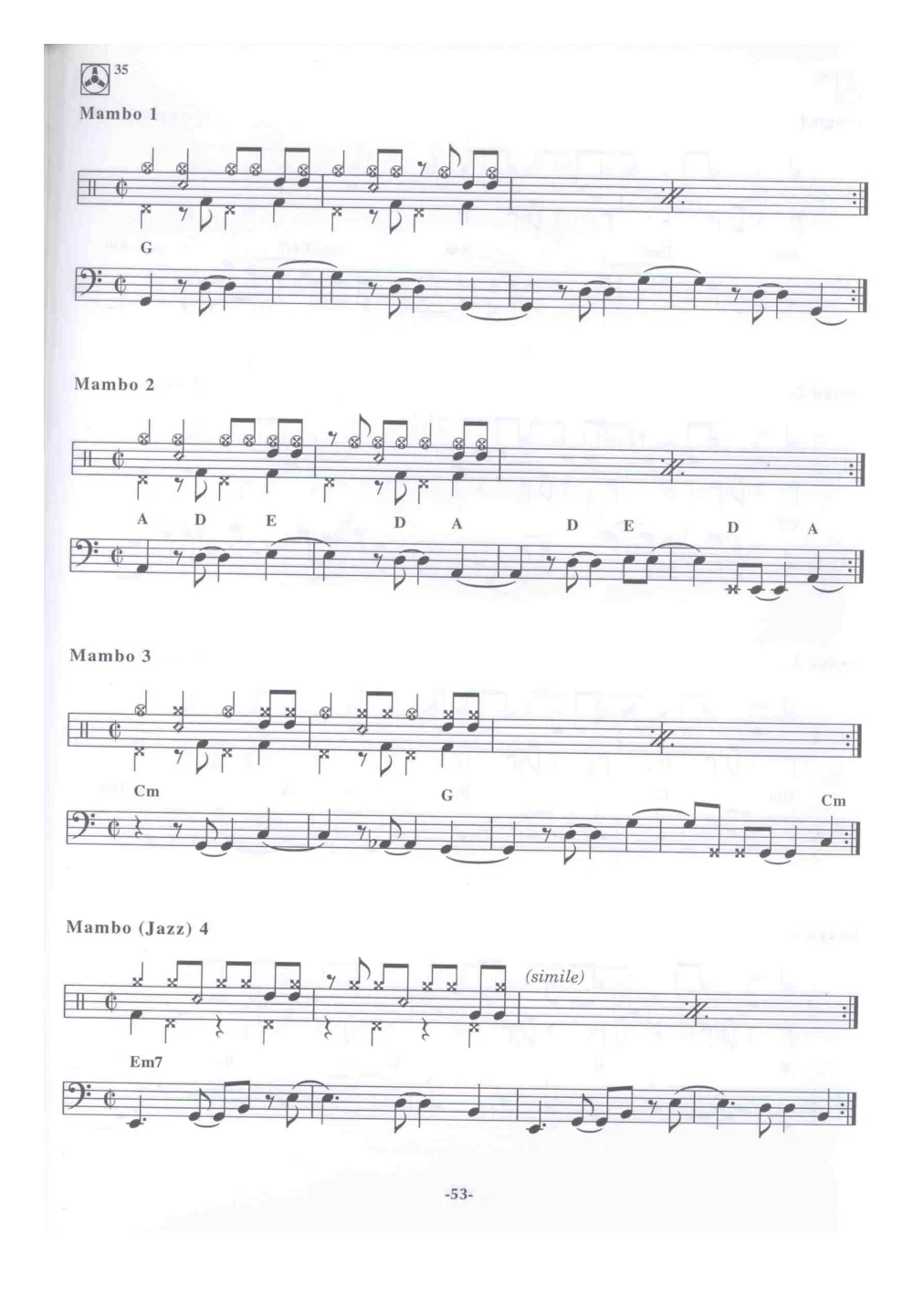 Нотные примеры Mambo: страница 53 книги