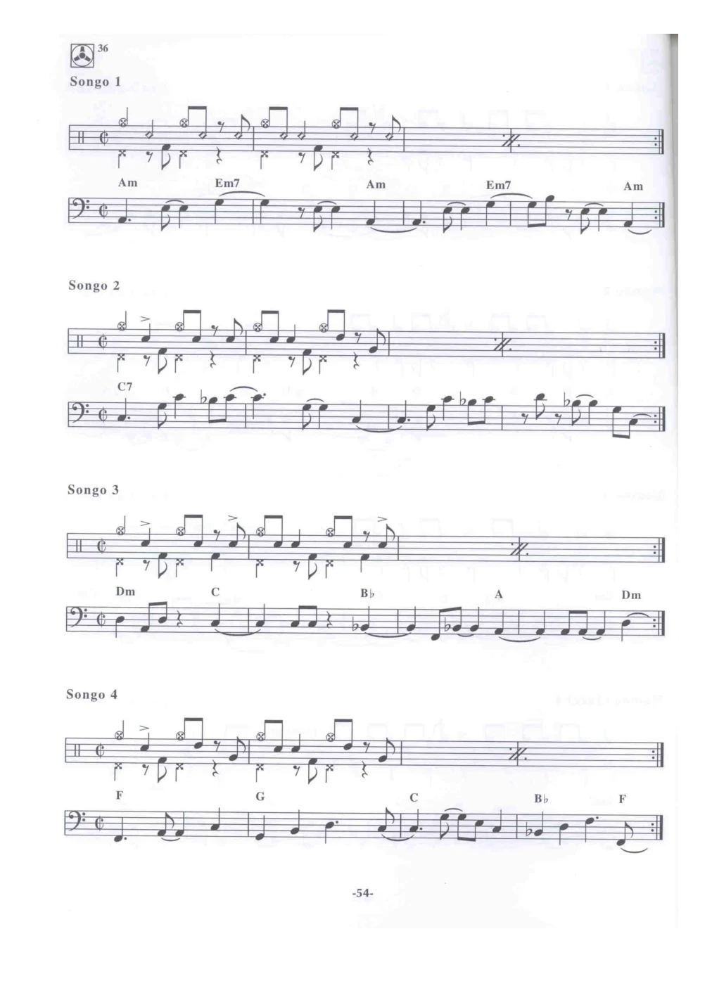 Нотные примеры Songo: страница 54 книги